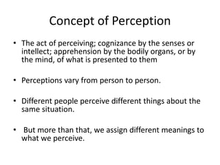 Perception and its process | PPT
