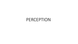 PERCEPTION
 