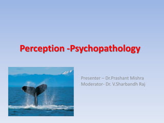 Perception -Psychopathology

             Presenter – Dr.Prashant Mishra
             Moderator- Dr. V.Sharbandh Raj
 