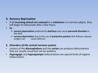 Perception disorders psychopathology dr prashant mishra | PPTX
