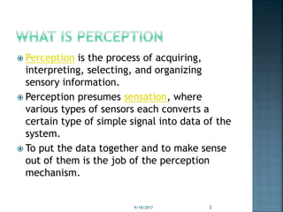 Perception in artificial intelligence | PPTX | 3-D Graphics | Computer ...