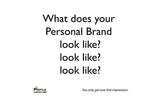 What does your
Personal Brand
look like?
look like?
look like?
 