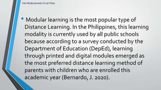 Perception of Students on Modular Distance Learning [Autosaved].pptx