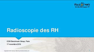Radioscopie des RH
CCM Benchmark Group, Paris
17 novembre 2016
Copyright © 2016 Visionary Marketing visionarymarketing.com 1
 
