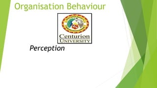 Organisation Behaviour
Perception
 