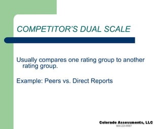  Reporting OptionsChoose from more than 20 reporting formatsOne page summariesMulti-page detailed item analysis reports Sample of types of reports-