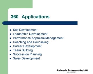 Not a self assessment only process