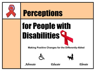 for People with Disabilities Perceptions Making Positive Changes for the Differently-Abled Advocate Educate   Elevate 