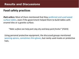Perceptions and practices related to pork production chain in Hung Yen province, Vietnam