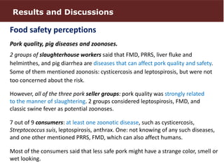 Perceptions and practices related to pork production chain in Hung Yen province, Vietnam