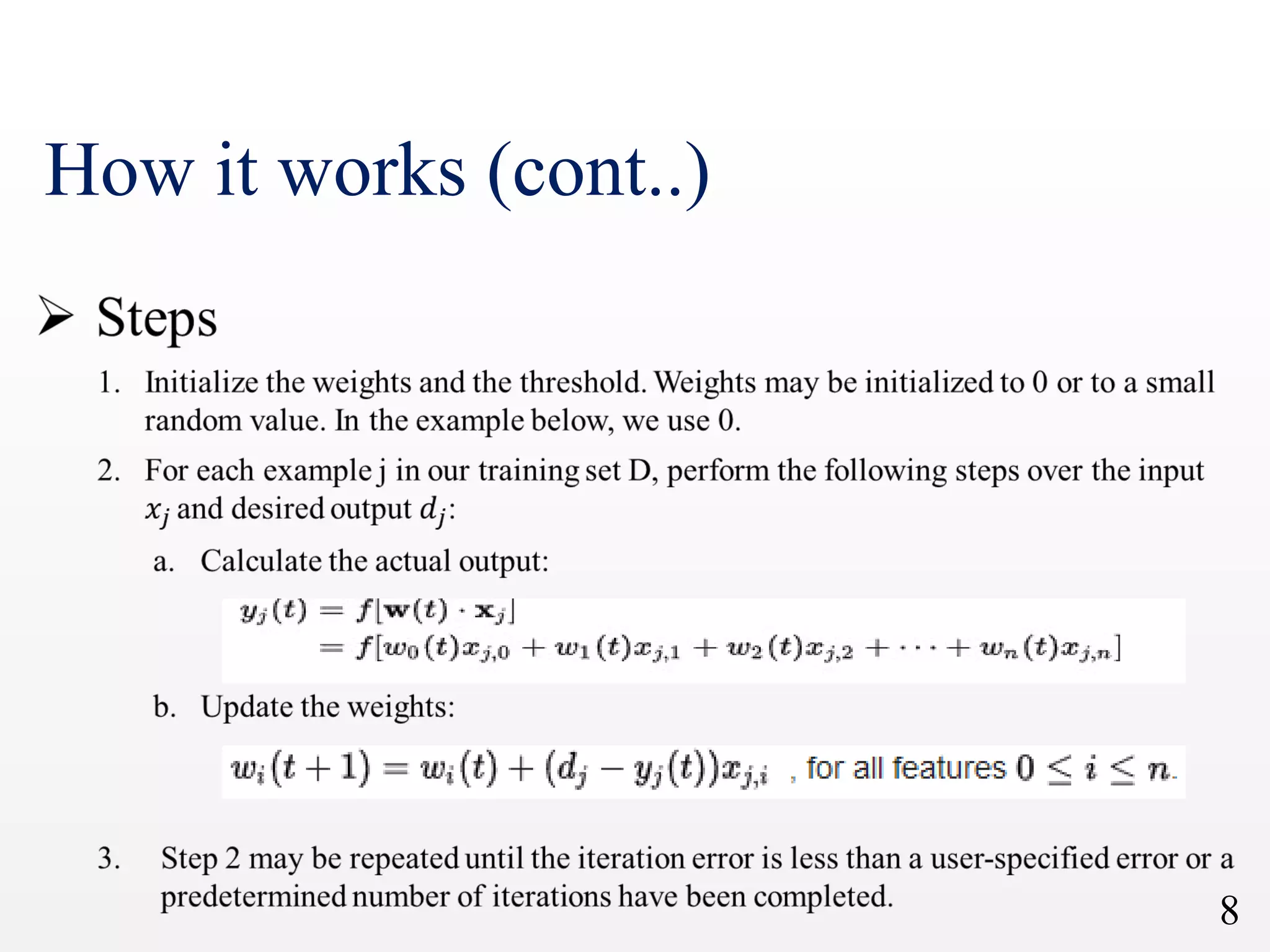 Perceptron algorithm | PPT