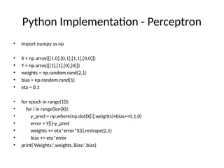 Perceptron_Network_Presentation.IN ARTIFICIAL NEURAL NETWORK | PPTX