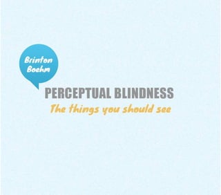 Perceptual Blindness - The things you should see