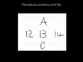 Perceptual constancy and Set
 
