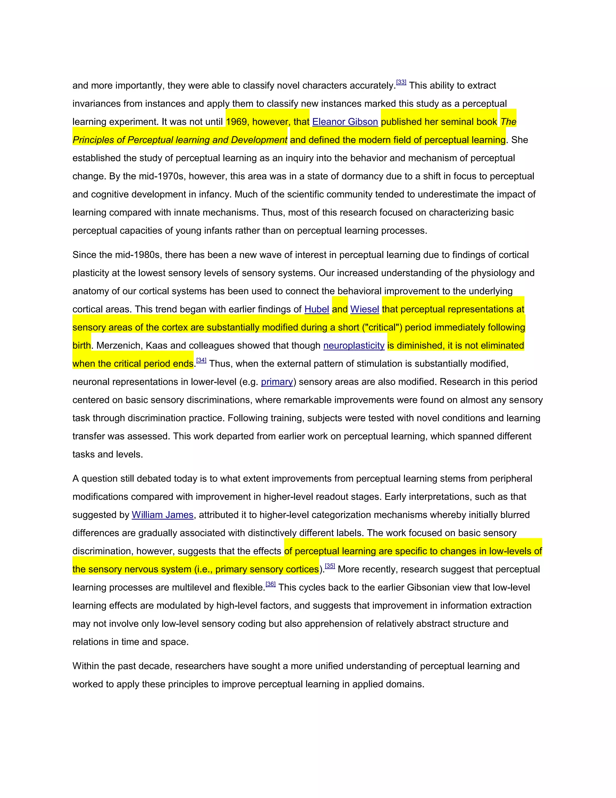 Perceptual learning | DOCX