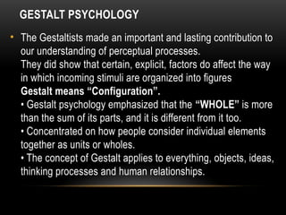 Understanding Perception: Gestalt Principles and Cognitive Processes in Visual Interpretation | PPTX