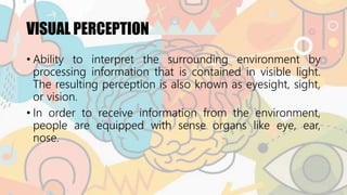 Visible Perception Perceptual organization & attribution | PPTX
