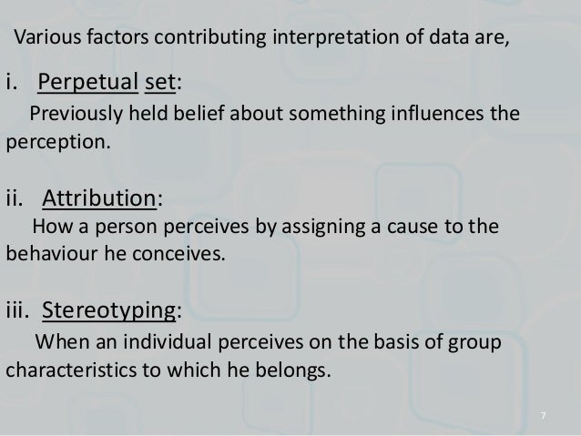 Perceptual process