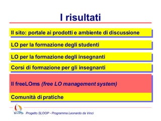 Il sito SLOOP Progetto SLOOP - Programma Leonardo da Vinci 