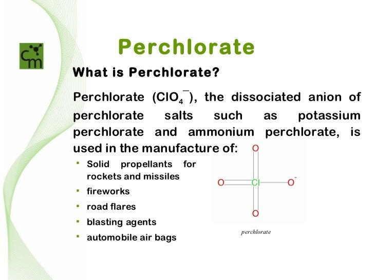 Summary of Perchlorate presented at Watertech 2008