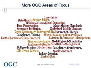 Making Location Count...
More OGC Areas of Focus
© 2011, Open Geospatial Consortium
 