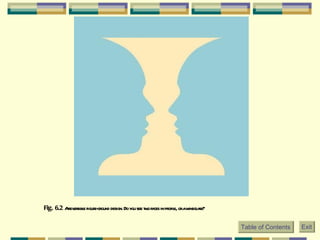 Fig. 6.2  A reversible figure-ground design. Do you see two faces in profile, or a wineglass?   Table of Contents Exit 