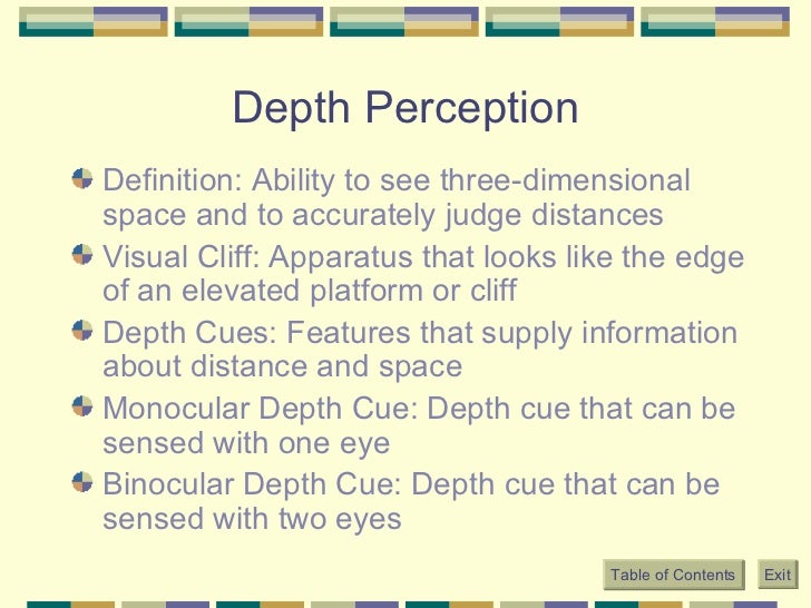 space perception definition space perception definition