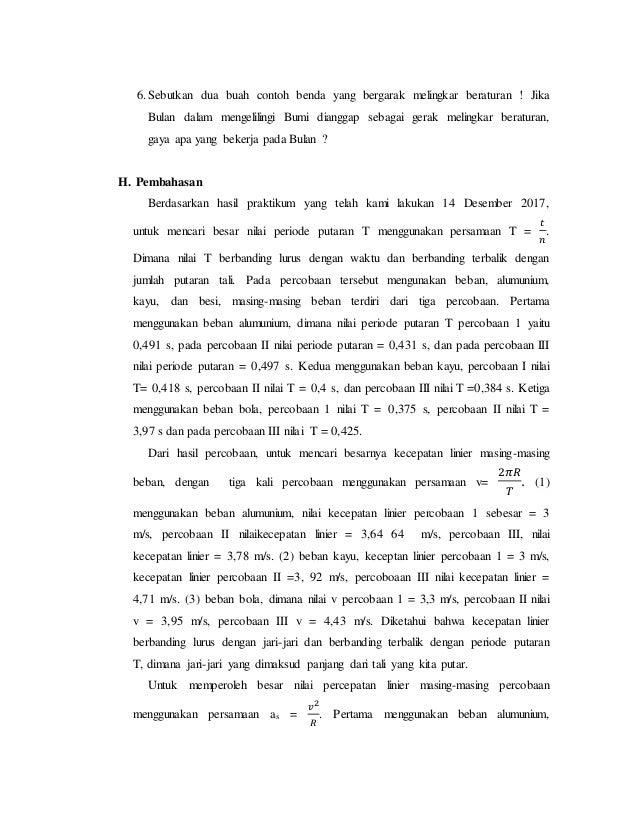 Percobaan Gerak Melingkar