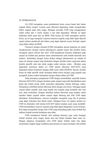 Metode Test Cod Percobaan v analisa COD air | DOCX