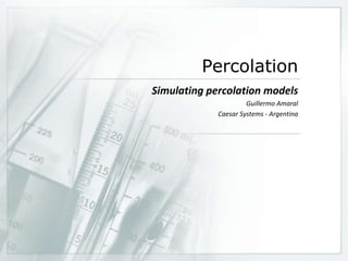 Percolation Simulating percolation models Guillermo Amaral CaesarSystems - Argentina 