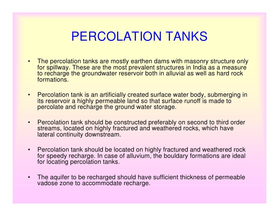 hydrologic design of a percolation tank gabion dam design