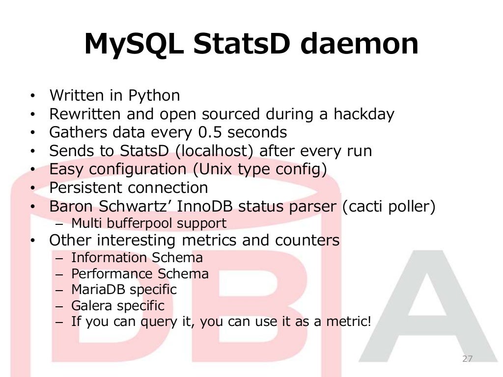 MySQL performance monitoring using Statsd and Graphite