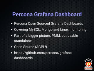 Installing Percona Graphes
Method 1 (RO dashboards)
Enable File dashboards in Grafana
Clone grafana-dashboards to the conf...