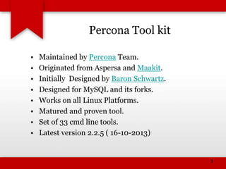 Percona tool kit for MySQL DBA's | PPT