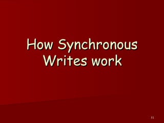 51
How SynchronousHow Synchronous
Writes workWrites work
 