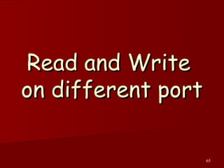 65
Read and WriteRead and Write
on different porton different port
 