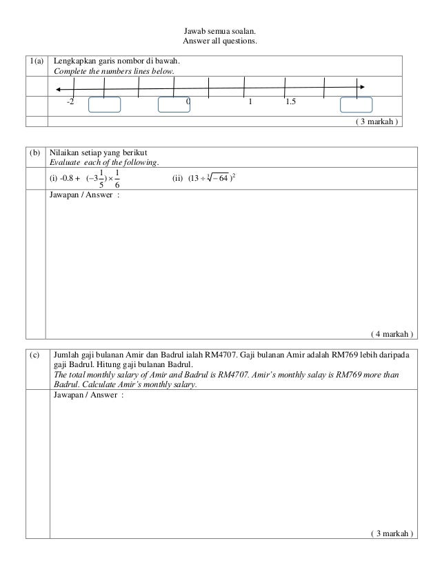 Soalan Matematik Tingkatan 2 Akhir Tahun - Galau ID