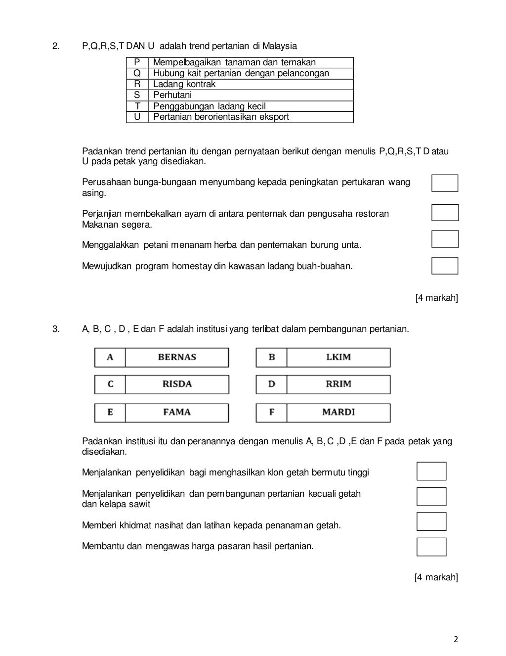 KERTAS PEPERIKSAAN SAINS PERTANIAN T5