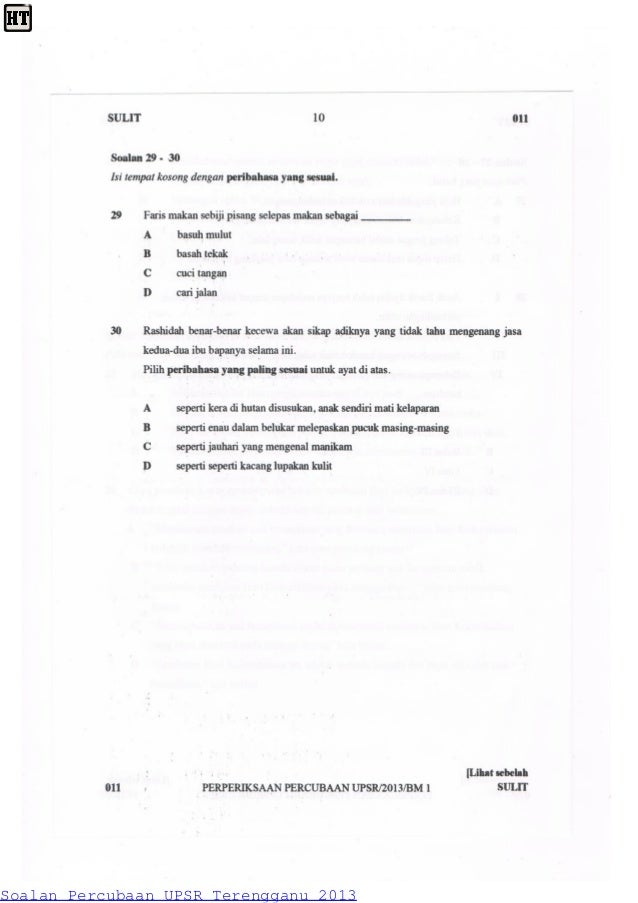 Percubaan upsr terengganu 2013 bm pemahaman