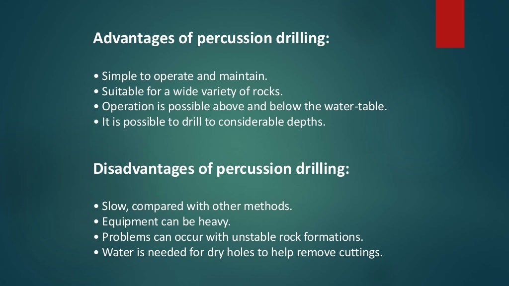 Percussion drilling