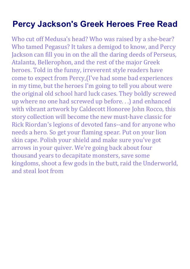 Percy Jackson's Greek Heroes Free Read