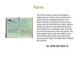 Percy B. Shelley Analysis of Ode to the West Wind | PPTX
