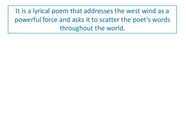 Ode To A West Wind Analysis Percy B. Shelley Analysis of Ode to the West Wind