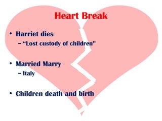 Heart Break Harriet dies “ Lost custody of children” Married Marry Italy Children death and birth 