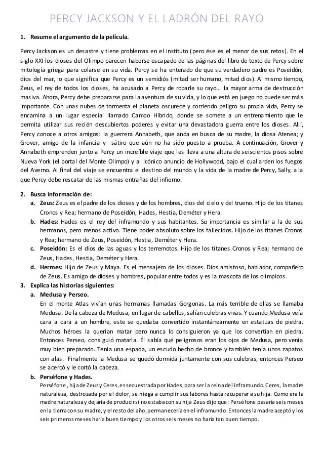 Percy jackson y el ladrón del rayo