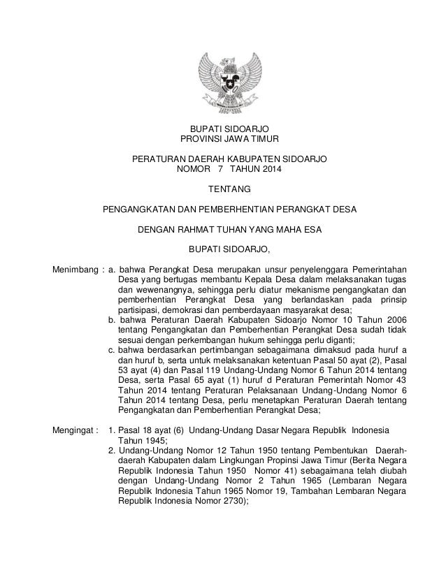 Perda 7 th 2019 ttg perangkat desa Perda 7 th 2019 ttg perangkat desa