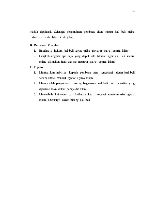 Perdagangan Online Dalam Islam