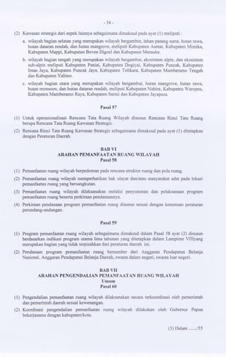 Perda nomor 23 tahun 2013 ttg rtrw provinsi papua