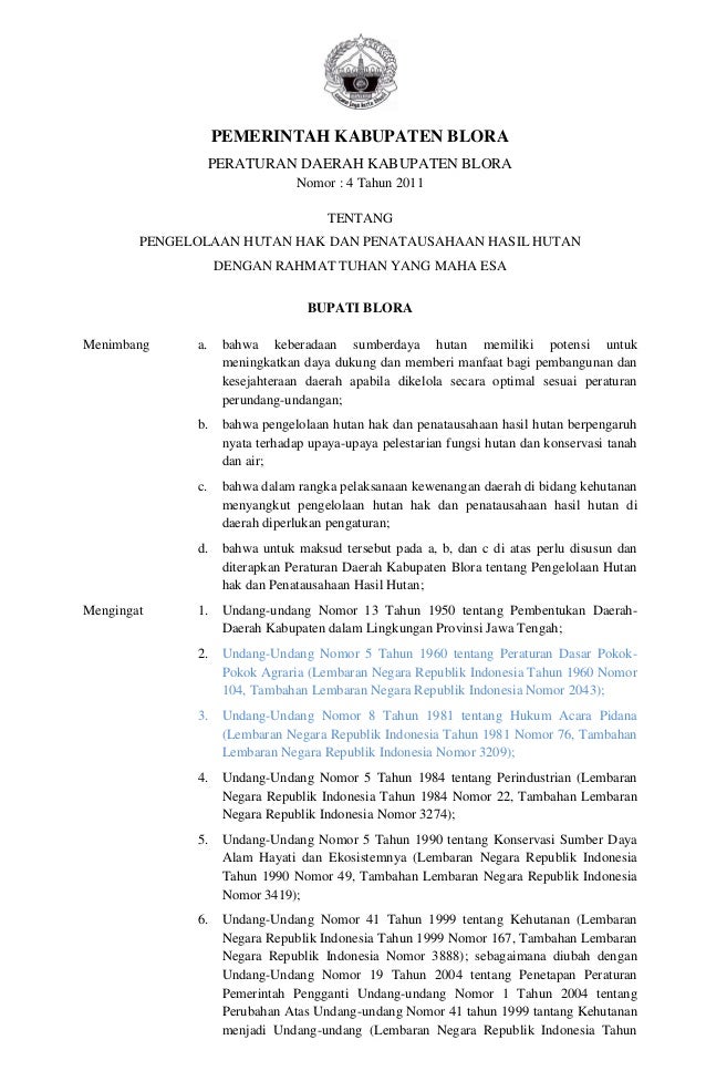 Perda Pengelolaan Hutan Hak Dan Penatausahaan Hasil Hutan 1