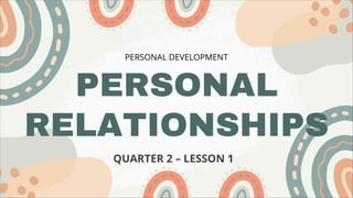 Personal Relationship in personal development | PDF